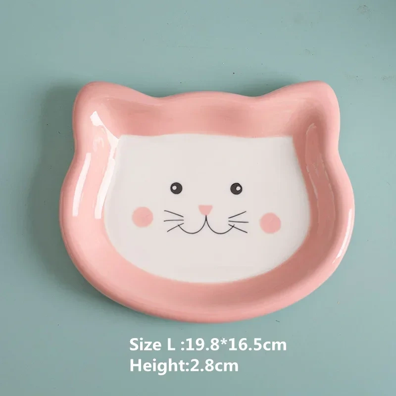 Cartoon Ceramic Pet Bowl for Cats And Dogs Cute Shape No Spill Food And Water Feeder Small Puppy Bowl Feeding Supplies