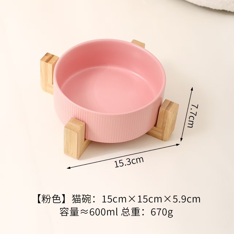 Manufacturer Ceramic Dog Cat Bowls with Diagonal Grain