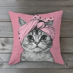 1pcs Cute Cartoon Cat Cushion Pillow Cover Simple Printed Throw Cushion Case Creative Home Sofa Decor Gift for Cat Lovers