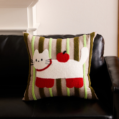 Cat Embroidered Cartoon Pillowcase