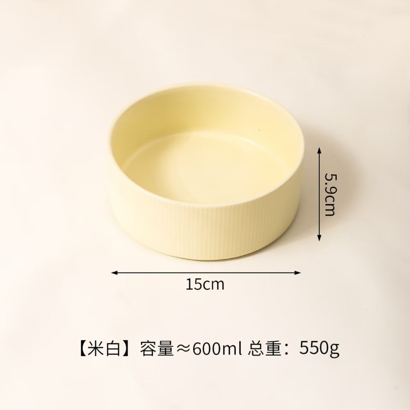 Manufacturer Ceramic Dog Cat Bowls with Diagonal Grain