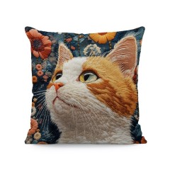 1pcs Cute Cartoon Cat Cushion Pillow Cover Simple Printed Throw Cushion Case Creative