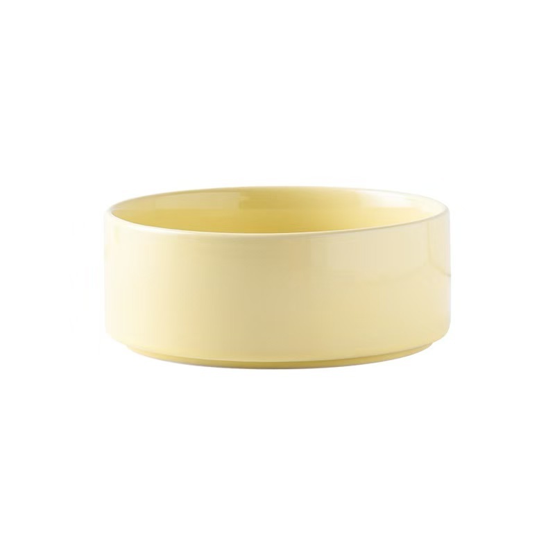 Pet Cat Dog Ceramic Food Bowl With Raised Wooden Frame Multiple Colors Pet Feeder Ceramic Bowl