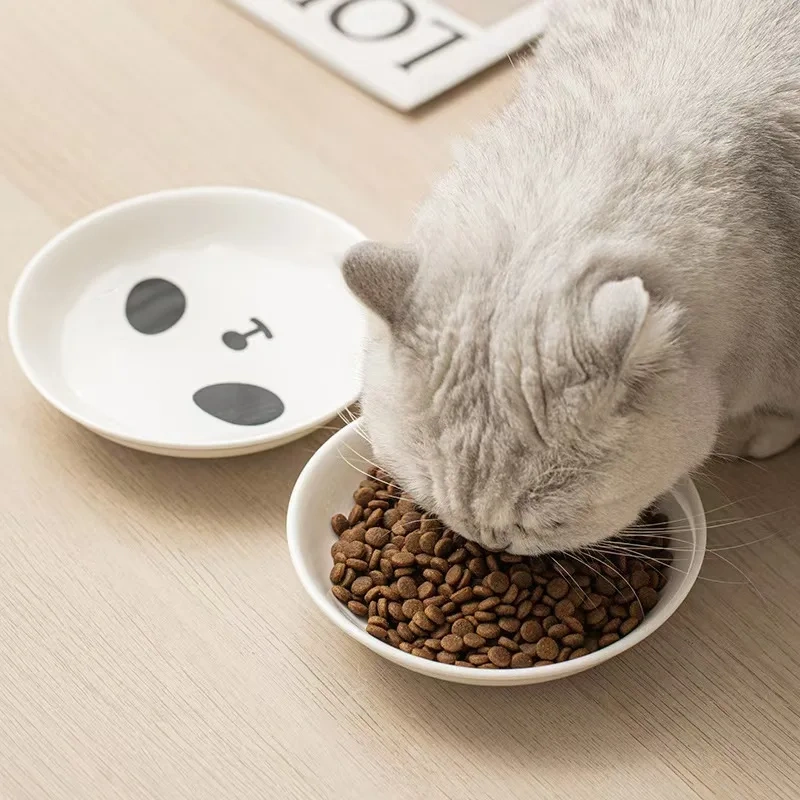 1pcs Creative Cervical Protection Pet Supplies  Cat Bowl Ceramic Cat Bowl Food Dog Drinking Water Food