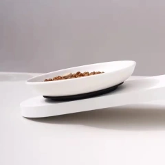 Ceramic Pet Bowl with Silicone Pad for Home Use Fish Bones Cat Claws Food Basin Non Slip Cat Dish Cat Food Tray Pet Feeder