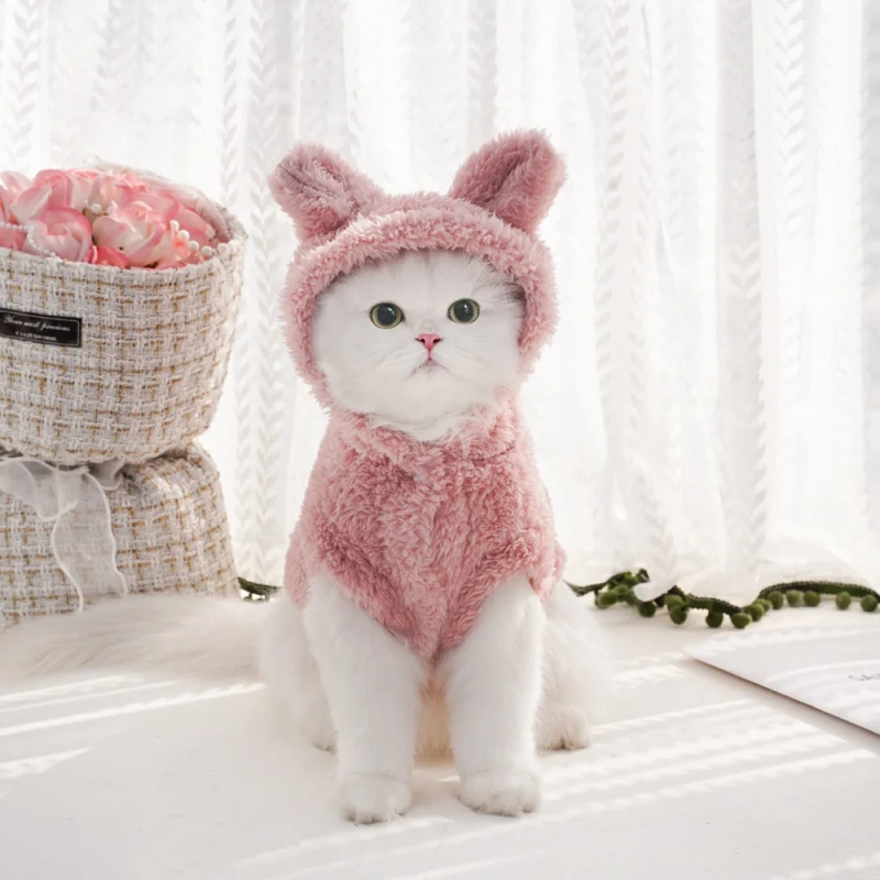 Pet Dog Soft Fleece Clothes Cute Hoodie Coat for Small Medium Dogs Cats Autumn Winter Puppy Hooded Jacket Sweater Pug Apparel