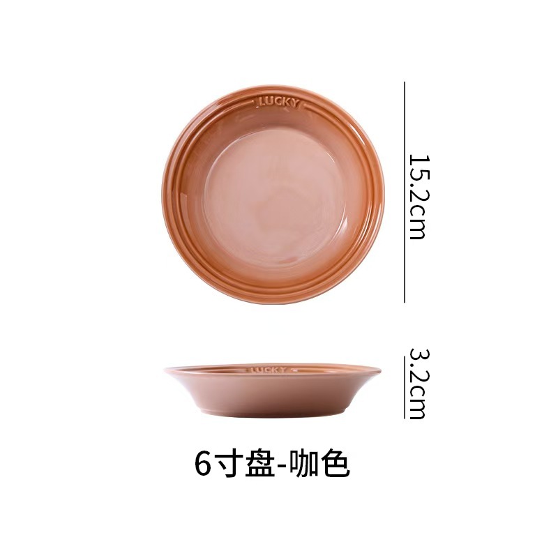 Colorful Dog Dish Ceramic Anti-spill Ceramic Cat Water Bowls Dinner Drinking Pet Bowl Plate