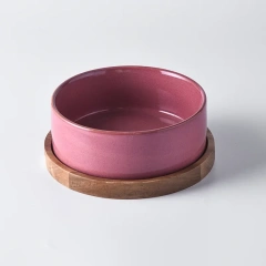 Cat Bowl Cat Food Bowl Ceramic Pet Food Water Feeder Small and Medium-sized Dogs Protection Spine Protection Rollover Prevention