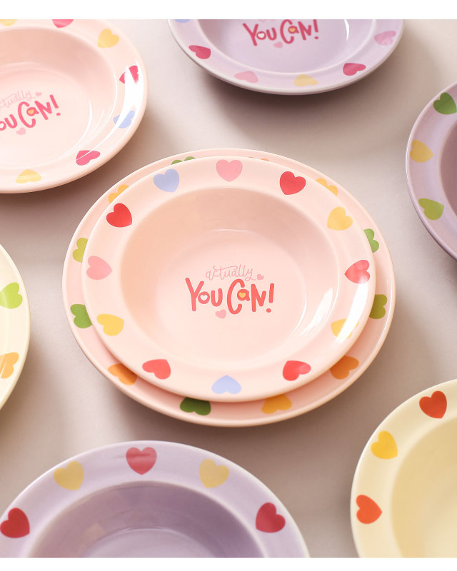 Cute Creative Cartoon Border Flying Saucer Ceramic Cat and Dog Bowl