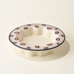 Solid Lace Design Ceramic Pet Cat & Dog Food & Water Bowl