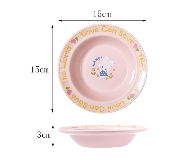 Cute Creative Cartoon Border Flying Saucer Ceramic Cat and Dog Bowl
