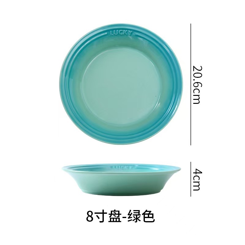 Colorful Dog Dish Ceramic Anti-spill Ceramic Cat Water Bowls Dinner Drinking Pet Bowl Plate
