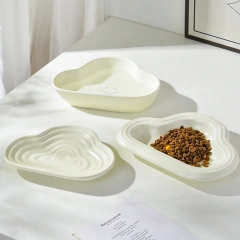 2025 INS Wholesale Ceramic Cat and Dog Water Bowl Wide-Mouth Anti-Tipping Food Plate Solid Pattern