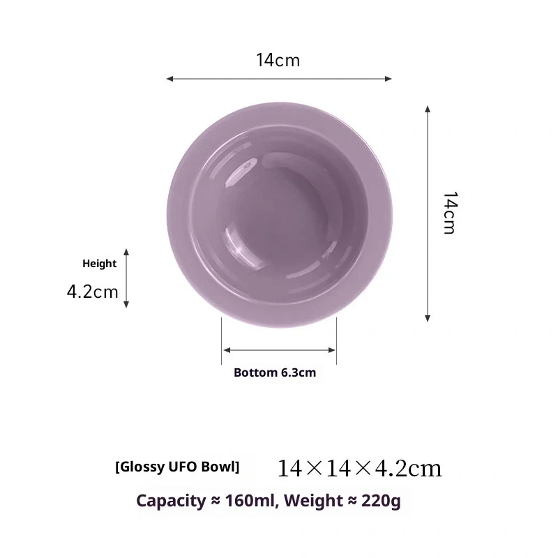 Aesthetic Ceramic Pet Bowl - Instagram Style Pastel Colors with Guarded Rim, Anti-Black Chin Design for Cats & Small Dogs