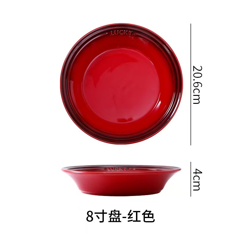 Colorful Dog Dish Ceramic Anti-spill Ceramic Cat Water Bowls Dinner Drinking Pet Bowl Plate