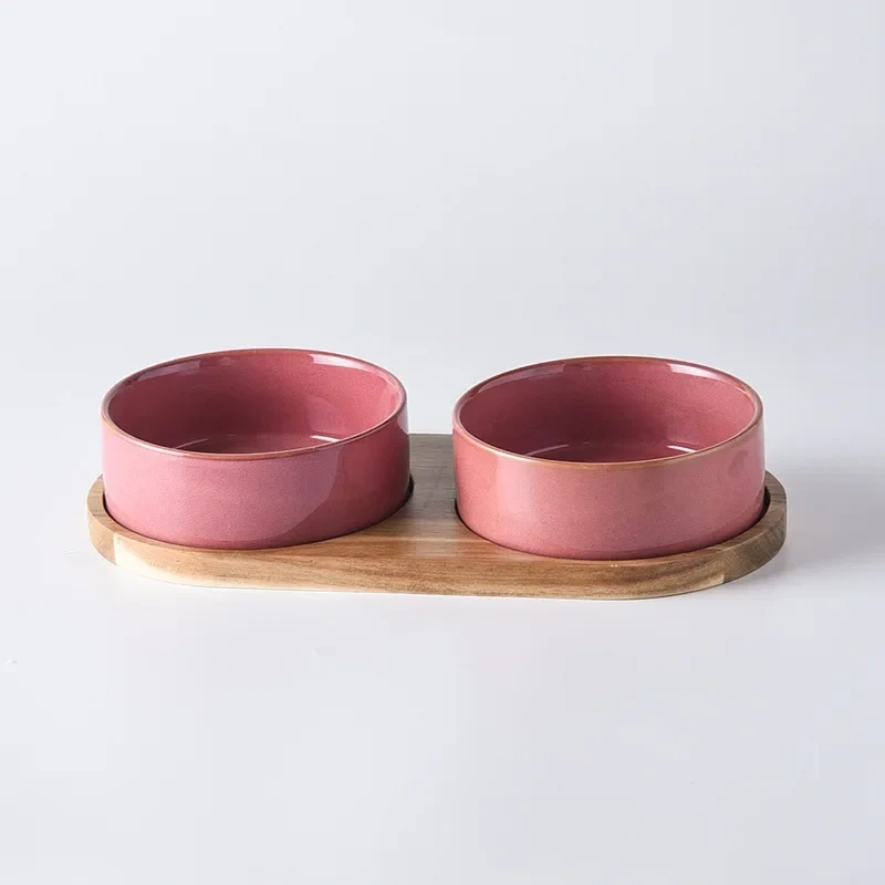 Cat Bowl Cat Food Bowl Ceramic Pet Food Water Feeder Small and Medium-sized Dogs Protection Spine Protection Rollover Prevention