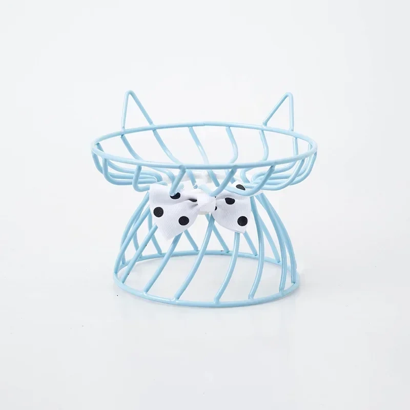 Cat Bowl Ceramic High-Foot Neck Guard Food Bowl Shallow Mouth Large Caliber Pet Food Bowl