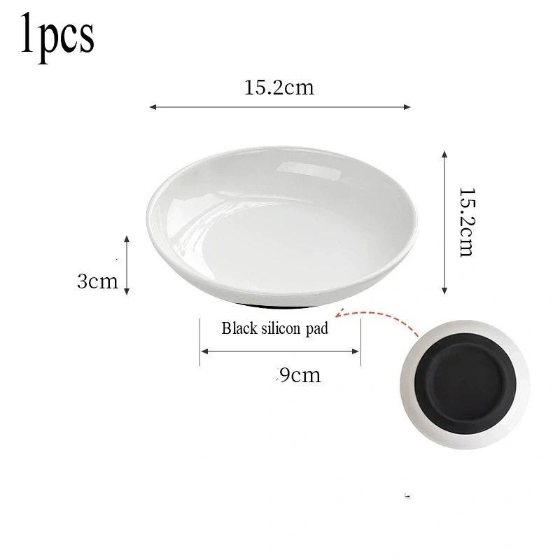 Ceramic Pet Bowl with Silicone Pad for Home Use Fish Bones Cat Claws Food Basin Non Slip Cat Dish Cat Food Tray Pet Feeder