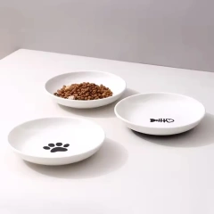 Ceramic Pet Bowl with Silicone Pad for Home Use Fish Bones Cat Claws Food Basin Non Slip Cat Dish Cat Food Tray Pet Feeder