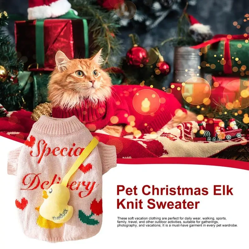 Christmas Style Puppy Dog Sweaters For Small Medium Dogs Cats Clothes Winter Warm Pet Turtleneck Chihuahua Vest Soft Yorkie