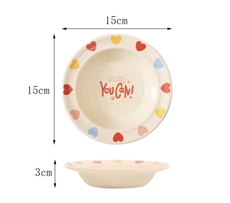 Cute Creative Cartoon Border Flying Saucer Ceramic Cat and Dog Bowl