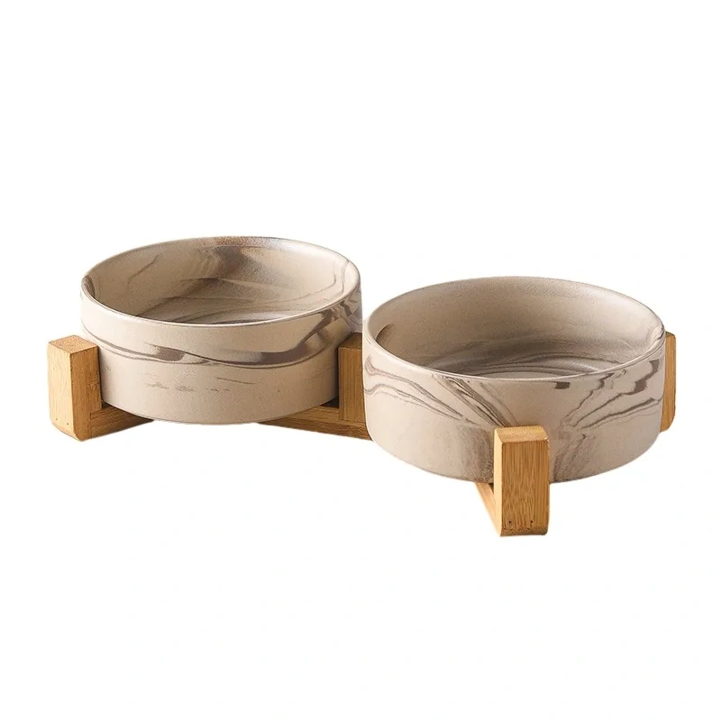 New Arrival Custom Logo Pet Bowl Raised Ceramic Cat Dog Bowl for Feeding Food Water