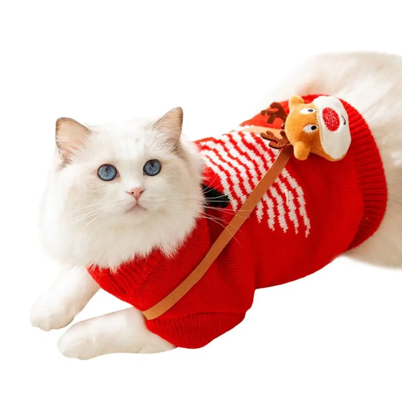 Christmas Style Puppy Dog Sweaters For Small Medium Dogs Cats Clothes Winter Warm Pet Turtleneck Chihuahua Vest Soft Yorkie