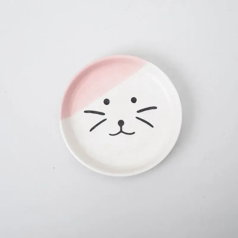 Cat Bowl Ceramic High-Foot Neck Guard Food Bowl Shallow Mouth Large Caliber Pet Food Bowl