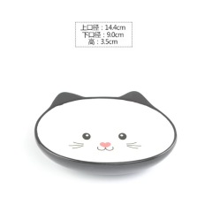 Cartoon-patterned ceramic cat bowls collection