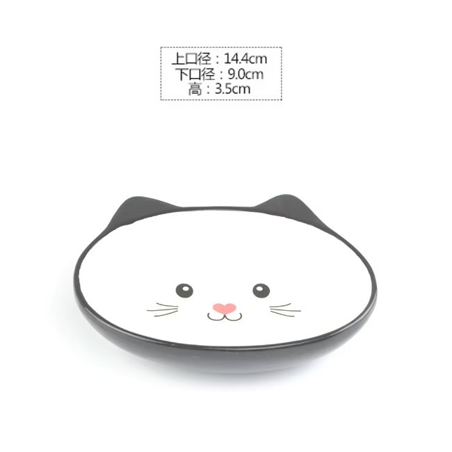Cartoon-patterned ceramic cat bowls collection