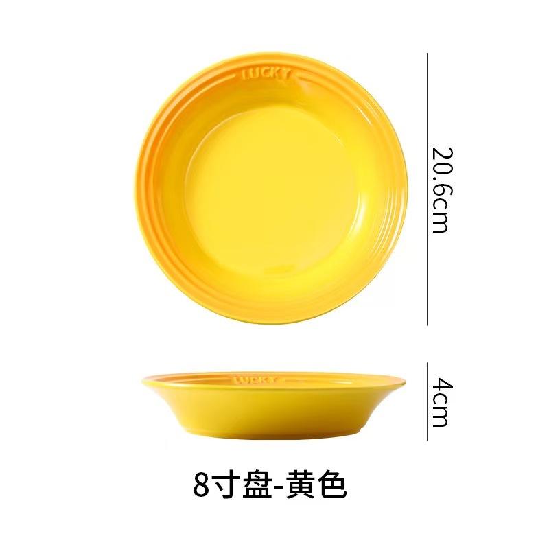 Colorful Dog Dish Ceramic Anti-spill Ceramic Cat Water Bowls Dinner Drinking Pet Bowl Plate