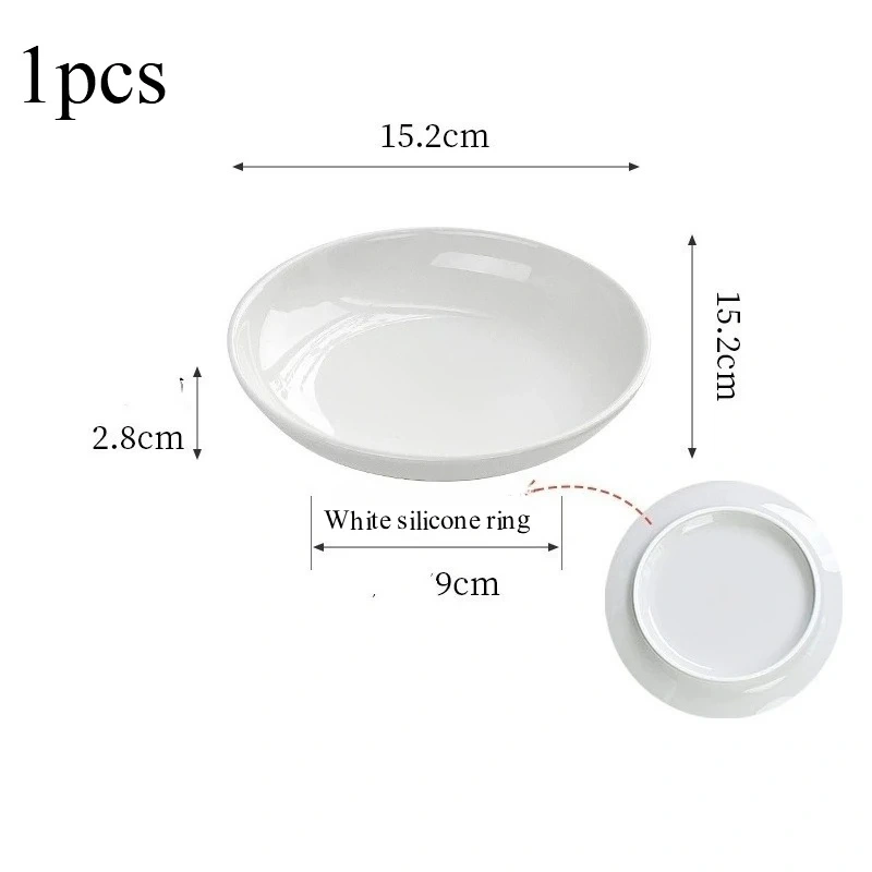 Ceramic Pet Bowl with Silicone Pad for Home Use Fish Bones Cat Claws Food Basin Non Slip Cat Dish Cat Food Tray Pet Feeder
