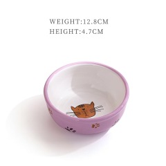 Cartoon-patterned ceramic cat bowls collection