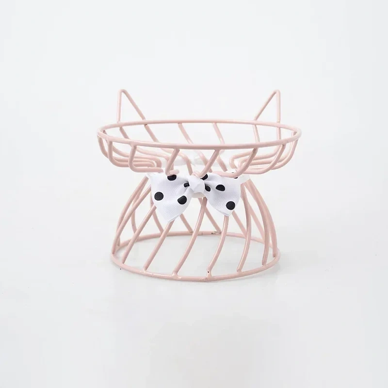 Cat Bowl Ceramic High-Foot Neck Guard Food Bowl Shallow Mouth Large Caliber Pet Food Bowl