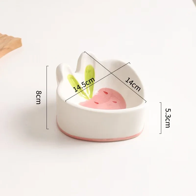 Ceramic Pet Bowl, Elevated Cat Food Dish with Non-Slip Base for Neck Relief, Anti-Spill Water Bowl for Cats and Small Dogs