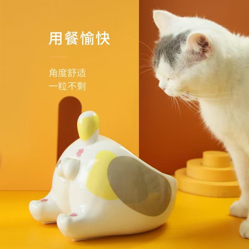 Ceramic Pet Bowl Ceramic cat Bowl Cervical protection