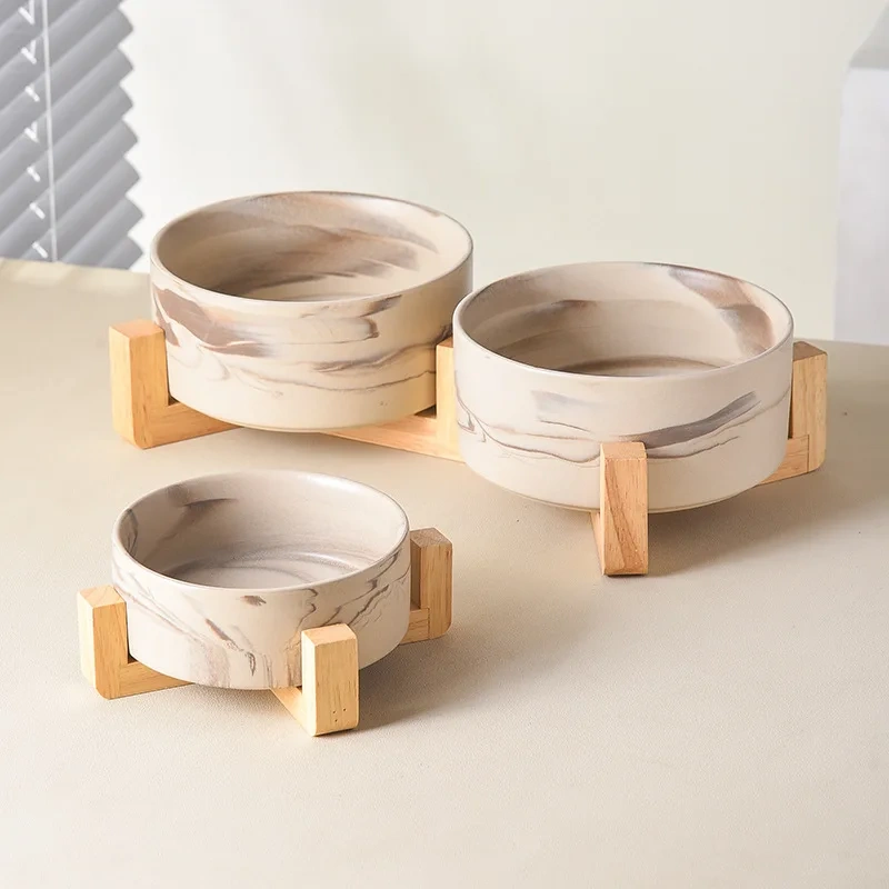 New Arrival Custom Logo Pet Bowl Raised Ceramic Cat Dog Bowl for Feeding Food Water