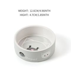 Cartoon-patterned ceramic cat bowls collection