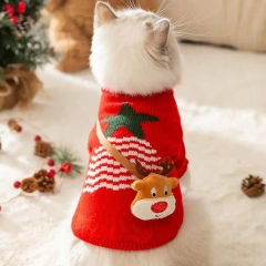 Christmas Style Puppy Dog Sweaters For Small Medium Dogs Cats Clothes Winter Warm Pet Turtleneck Chihuahua Vest Soft Yorkie