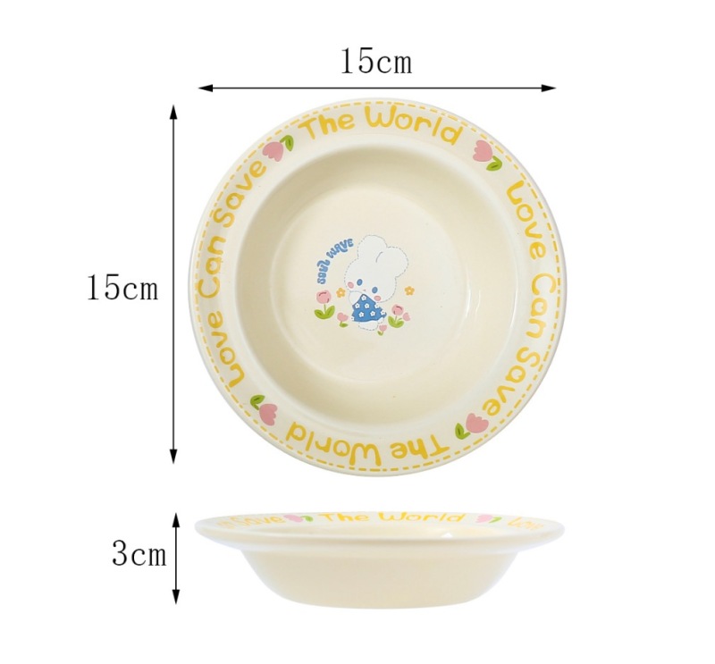 Cute Creative Cartoon Border Flying Saucer Ceramic Cat and Dog Bowl