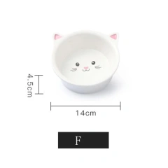 Pet Ceramic Bowl Cartoon Pattern Cat Face Bowl Cat Pot Small Dog Cat Water Bowl Pet Supplies