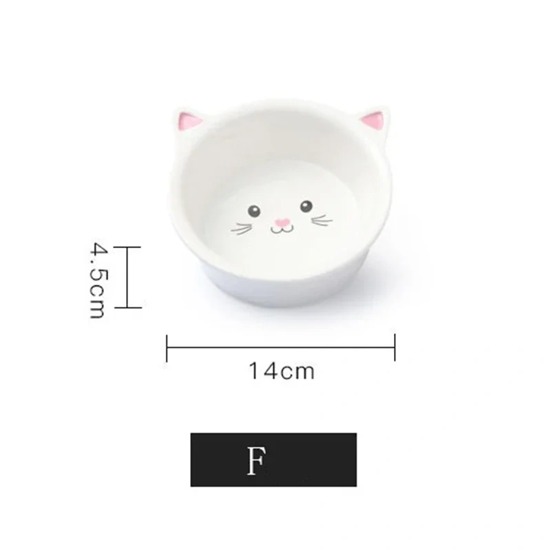 Pet Ceramic Bowl Cartoon Pattern Cat Face Bowl Cat Pot Small Dog Cat Water Bowl Pet Supplies