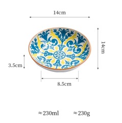 Pet Cat Bowl Wide Mouth Neck Cat Dog Water Bowl Ceramic Food Water Plate with Silicone