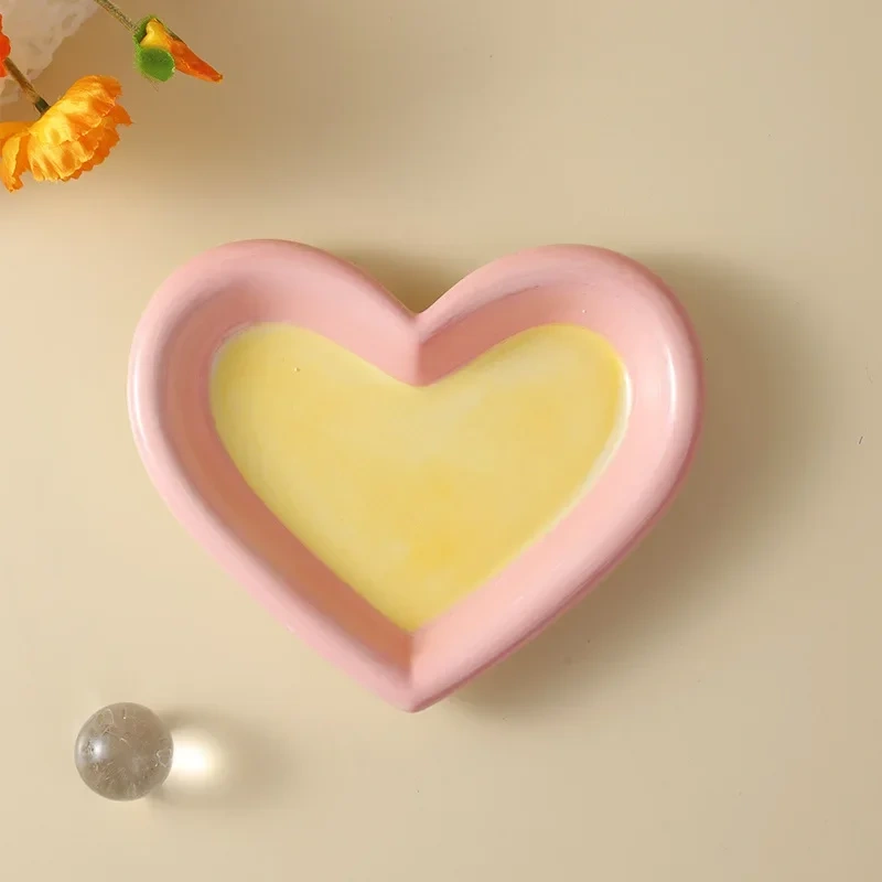 Love Cat Plate Dog Bowl Not Easily Knocked Over Hand Painted Cat Bowl Ceramic Cat Food Bowl Cat Rice Bowl Canned Snack Bowl