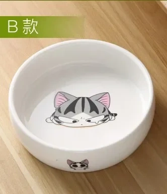 Pet Ceramic Bowl Cartoon Pattern Cat Face Bowl Cat Pot Small Dog Cat Water Bowl Pet Supplies