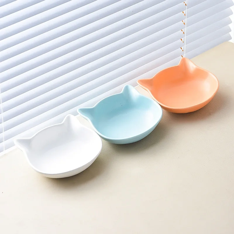 Personalized Cat Face Shape Custom Ceramic Cute Pet Feeder