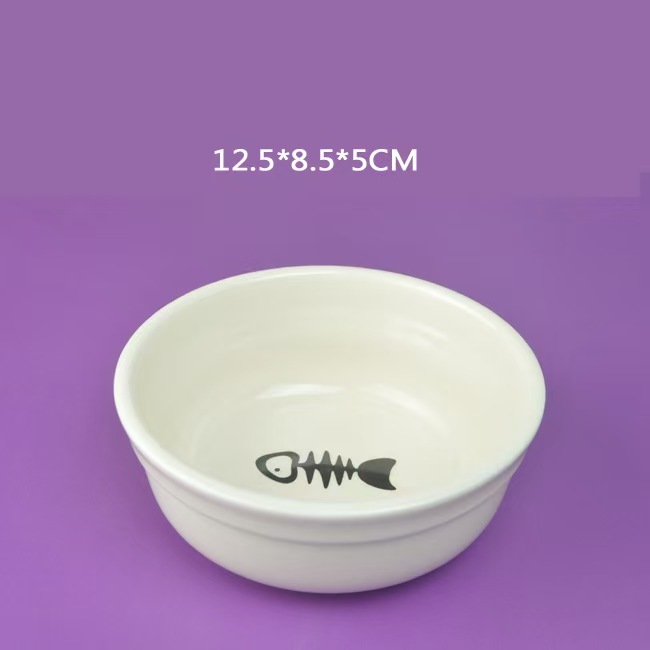 Cartoon-patterned ceramic cat bowls collection
