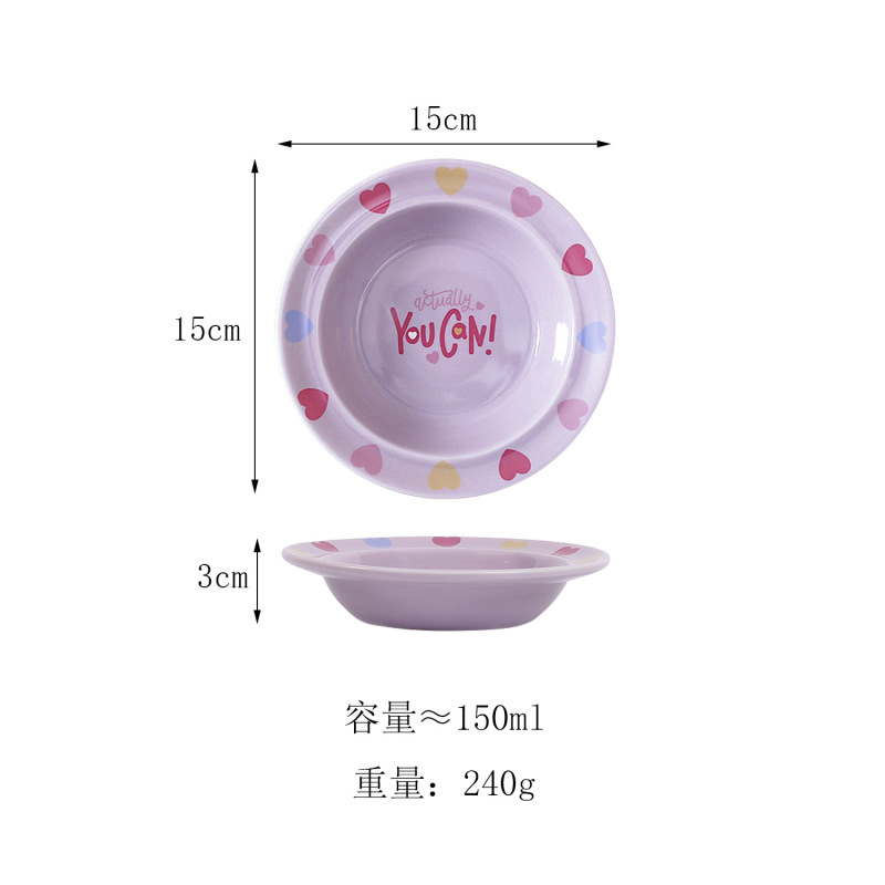 Cute Creative Cartoon Border Flying Saucer Ceramic Cat and Dog Bowl