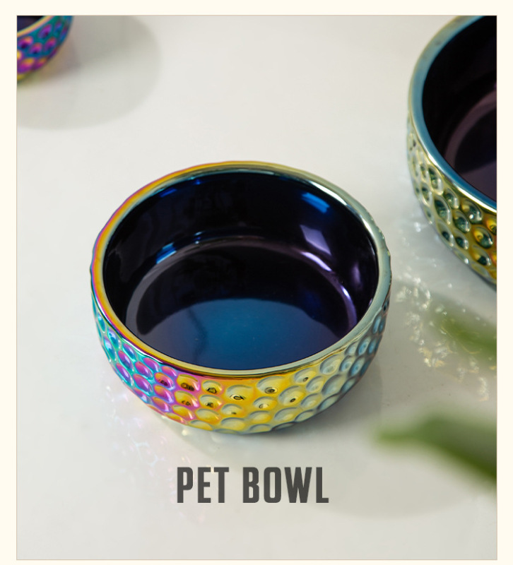 Colorful Electroplated Ceramic Pet Bowl