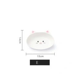 Pet Ceramic Bowl Cartoon Pattern Cat Face Bowl Cat Pot Small Dog Cat Water Bowl Pet Supplies